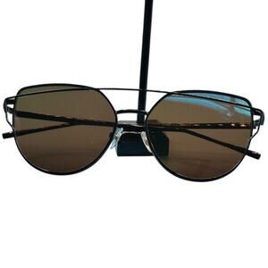 Women's Modern Flat Cat Eye Reflective Sunglasses